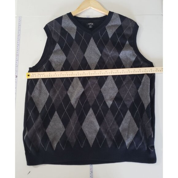 APT 9 MensArgyle Sweater Vest Size XXL Cotton Preppy Professor Academia Nerd - Picture 3 of 6
